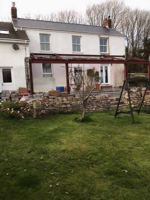 steel framed buildings Steel Frame Extension Lean-To with Calculations/Fabrication completed work pic 2